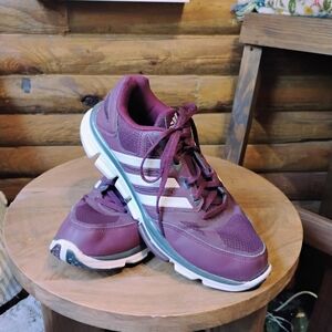 Men's Adidas Maroon and White Turf Shoes
